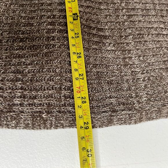 Chicos Brown Marled Sweater Scoop Neck Drop Shoulder Hip Pockets Women Medium - Picture 9 of 10